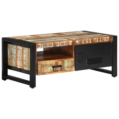 Immagine prodotto di The Living Store tavolino 100x50x41 cm in legno massiccio antico