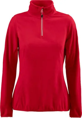 Produktbild von Railwalk Lady Damen Microfleece Pullover mit kurzem Reißverschluss, Farbe Rot