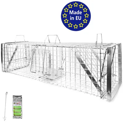 Produktbild von Petigi Tierfalle Lebendfalle für kleine bis mittelgroße Tiere wie Maus, Katze, Marder, Fuchs, Otter, Kaninchen, Modell: , Größe / Modell:Heavy 3 (120 x 34 x 34 cm)