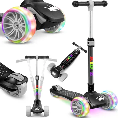 Produktbild von KIDIZ® Roller Kinder Scooter X-Pro2 Dreiradscooter mit PolyurethanLED Leuchtenden Räder Kinderroller faltbar Tret-Roller höhenverstellbarer Cityroller Kinderscooter für Jungen Mädchen 3-12 Jahre