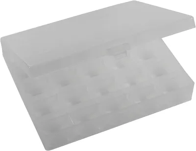 Produktbild von Nähmaschinenzubehör Spulenbox für 25 Nähmaschinenspulen, 12 x 10 x 2,5 cm, Kunststoffspulen