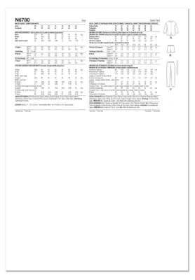 Produktbild von NEW LOOK Paper Pattern UN6780A Damenjacke, Shorts und Hose A (38-40-42-44-46-48-50)