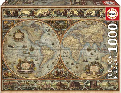 Produktbild von EDUCA Puzzle Historische Weltkarte 1000 dlks
