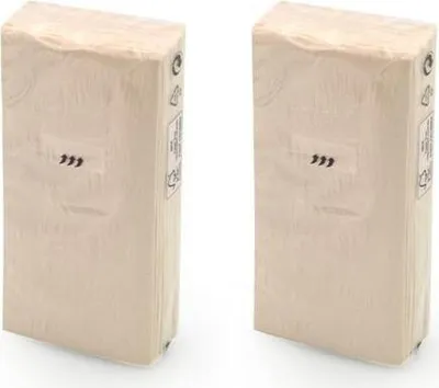 Produktbild von 2x 10 Taschentücher Moments Ornament creme beige - Uni creme/beige mit Ornamente geprägt