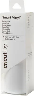Produktbild von Cricut Joy Selbstklebende Vinylfolie - Matt "Smart Vinyl - Removable", 13,9 x 121,9 cm White