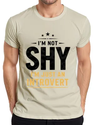 Immagine prodotto di Maglietta da uomo con scritta "Non sono timido, sono solo introverso", stile divertente, sarcastico, per appassionati, taglia XXL, motivo: natura