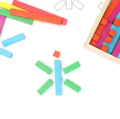 Produktbild von Zählstäbchen aus Holz, bunte Cuisenaire-Stäbe, individuelles Set für Kinder, Heimschulbedarf