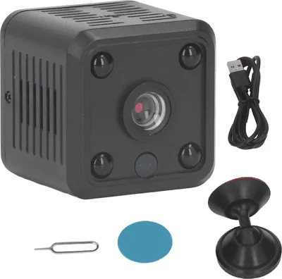 Zdjęcie produktu dla Mini kamera, bezprzewodowa, mała, do użytku wewnętrznego, z noktowizorem, monitoringiem 360 stopni, nagrywaniem w pętli dla domu