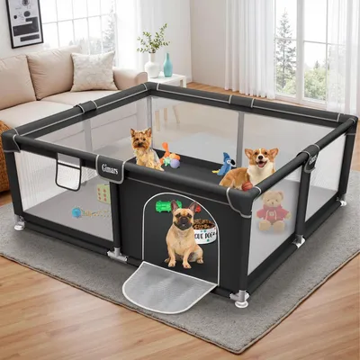 Image de Parc pour chiots avec porte, adapté pour une utilisation intérieure et extérieure