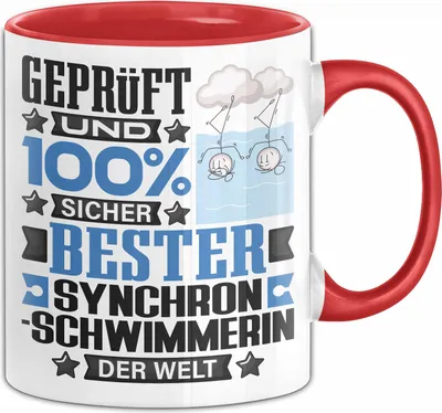 Produktbild von Synchronschwimmerin Geschenk Lustiger Spruch für Synchronschwimmerin Geschenkidee Bester Synchronschwimmerin Der Welt (Rot)