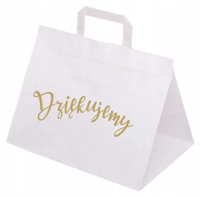 Produktbild von Allbag Papiertüte Hochzeit Dankeschön Goldaufdruck 50 Stück