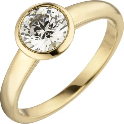 Produktbild von Gr. 58 Damen Ring 585 Gold Gelbgold 1 Diamant Brillant 1,0 ct. Diamantring Solitär