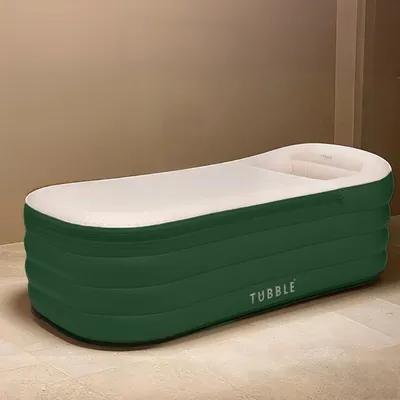 Productafbeelding van Tubble® Royale Opblaasbaar Bad Emerald Green 255L – Opvouwbaar Bad voor Volwassenen tot 188cm, Opbouw in 1min, Indoor & Outdoor