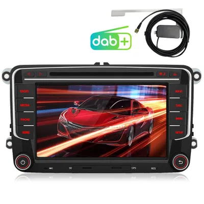 Produktbild von 7 Zoll WinCE Autoradio mit CD/DVD & DAB+ für VW / Skoda / Seat – Bluetooth, GPS, Lenkradsteuerung, Plug & Play, Rückfahrkamera kompatibel