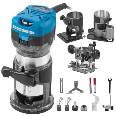 Productafbeelding van VEVOR freesmachine, 710W, met spanbekken voor 1/4" en 3/8", multifunctionele freesmachine voor houtbewerking