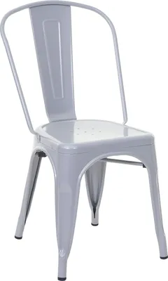 Immagine prodotto di Sedia HWC-A73, sedia bistrot impilabile, design industriale in metallo impilabile ~ grigio
