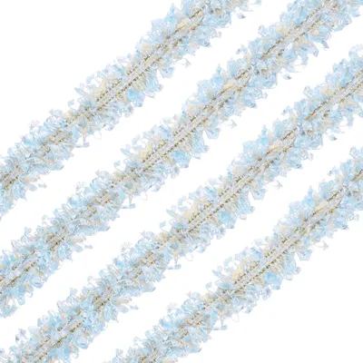 Gevlochten Kant mit Fransen, 9,1 m, 1,5 cm, Seeblau