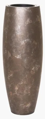 Produktbild von VIVANNO Pflanzkübel Fiberglas MAGNUM Rund, Quarzgrau seidenmatt mit Muster - 30x80 cm
