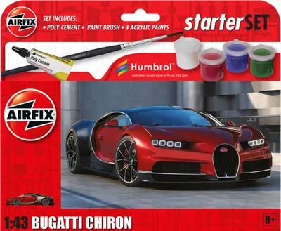 Zdjęcie produktu dla Odkryj swoje mistrzostwo z Bugatti Chiron - zestaw do sklejania! skala 1:43 Airfix
