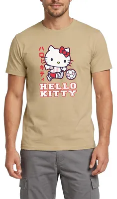 Produktbild von Spreadshirt Hello Kitty Spielt Fussball Sport Männer T-Shirt, 3XL, Sandbeige