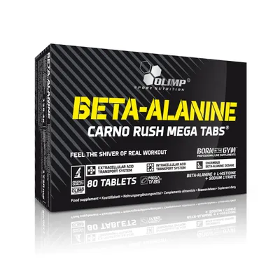 Produktbild von Olimp Nutrition Beta Alanine Carno Rush Mega Tabs, Tablet, L-Histidin, Vitamin B6, 80 Stück(e), 100 mg, 0,7 mg