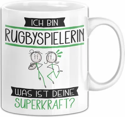 Produktbild von Rugbyspielerin Geschenk Tasse Ich Bin Rugbyspielerin Was Ist Deine Superkraft Geschenkidee Lustig Geburtstag Weihnachten (Weiß)