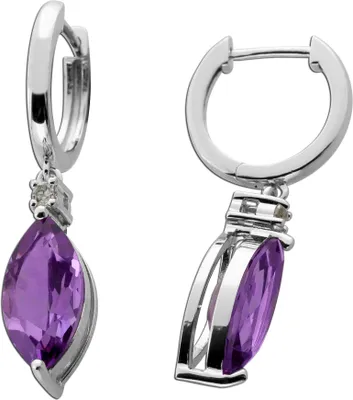 Produktbild von Amethyst Ohrringe Silber 925 nat. brasilianische Amethyste nat. Topase