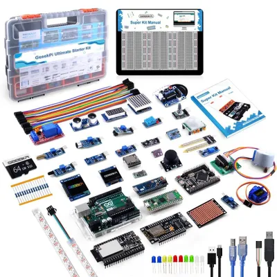 Produktbild von Ultimate Starter Kit - Arduino - Ideal für Anfänger - Multi Dev Board - Sensoren - Programmiersprachen lernen - Geeignet für Hobbyisten...