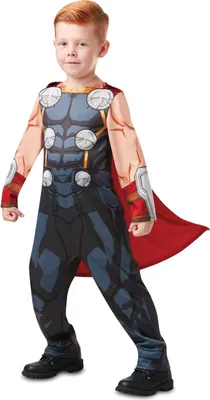 Image de Thor™-costume d'enfant super-héros Marvel™-déguisement gris-rouge 7 à 8 ans (122 à 128 cm)