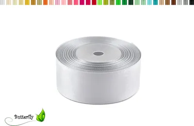Produktbild von Satinband 38mm x 32m Rolle, Farbe:137 silber