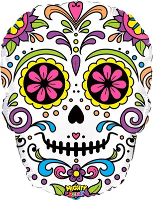 Produktbild von Shape Folienballon "Mighty Sugar Skull" | 69 cm