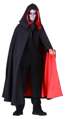 Produktbild von Halloween-Mantel mit Kapuze schwarz-rot