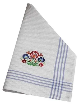 Produktbild von Geschirrtuch, Küchenhandtuch 100% Baumwolle, bestickt, Folk 50x70cm 03