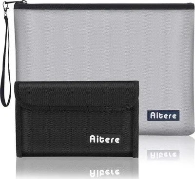Image de Porte-documents ignifuge, gris, imperméable, résistant au feu, format A4, mallette