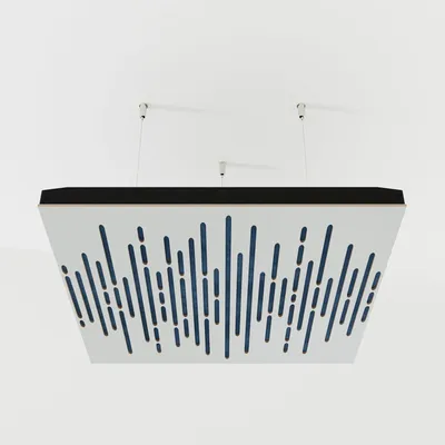 Immagine prodotto di Set di 4 pannelli acustici a soffitto modello WAVE, in velluto, 50x50x5 cm, bianco/blu
