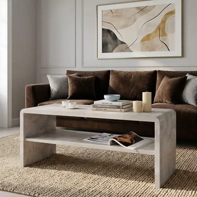 Produktbild von Couchtisch Fernsehtisch Lowboard LENNI, in Betonoptik, mit Ablagefach, 100 x 40 x 40 cm