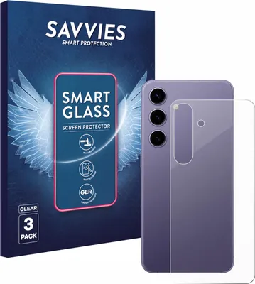 Produktbild von 3x Savvies Schutzglas Folie für Samsung Galaxy S24 (Rückseite) 9H Panzer Schutzfolie Glas Displayschutz klar transparent