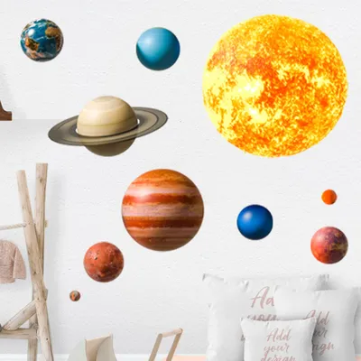 Obrázek produktu pro Nálepky na zeď do dětského pokoje s motivem planet – Sipo