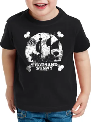 Produktbild von style3 Thousand Sunny Emblem Kinder T-Shirt Strohhut Pirat