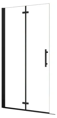 Produktbild von Duschspa Walk-In Faltbar Duschwand 86.5 x 185cm Schwarz Drehbar Duschtrennwand 6mm Nano-ESG Falttür Duschabtrennung