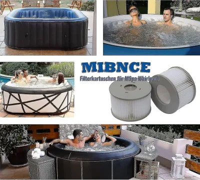 Produktbild von Packung mit 8 Ersatzfilterkartuschen für Mspa aufblasbaren Pool, Whirlpool Universal Hochwertig Langlebig Einfache Montage Praktisch Für H