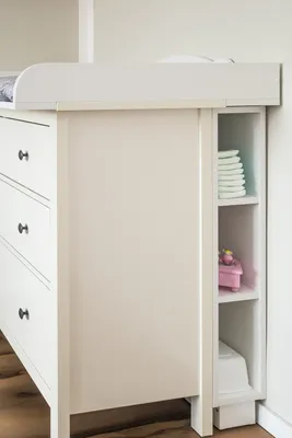 Produktbild von KraftKids Stauraumregal für Wickeltisch weiß passend für HEMNES Kommode