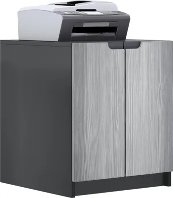 Produktbild von Vladon Druckerkommode Logan,  Germany, Aktenschrank mit 2 Fächern und 2 Türen, Korpus in Schwarz matt, Fronten in Avola-Anthrazit (51 x 60,5 x 54 cm)