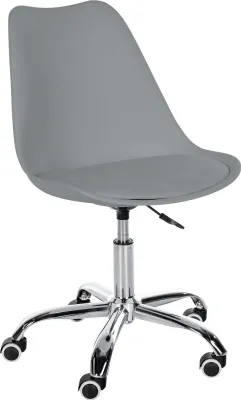 Obrázok produktu pre Pracovná stolička - Otočný terč - Výškovo nastaviteľný a ergonomický dizajn. Farba: sivá