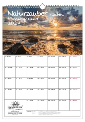 Produktbild von Naturzauber Küsten Planer DIN A3 Kalender für 2027 Urlaub Meer Küste - Seelenzauber