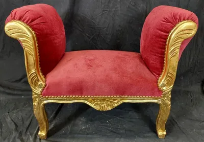 Image de Casa Padrino Tabouret Baroque Rouge / Or - Tabouret fait main de style antique - Tabouret de style baroque - Meubles de salon de style baroque - Meubles de style baroque - Meubles baroques - Ameublement baroque