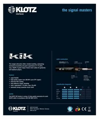Immagine prodotto di Klotz KIK6,0PPSW 6 m Dritto - Dritto Cavo per strumenti