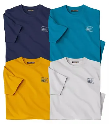 Image de Atlas For Men - T-shirt pour homme (lot de 4) AF2133 (3XL) (gris clair/bleu/bleu marine/ocre)