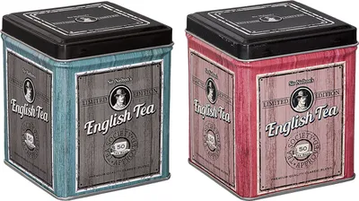 Produktbild von tea4chill Teedosen / Kaffeedosen / Vorratsdosen Set „Sir Nelton“, 2 Dosen je 100g, Scharnierdeckel
