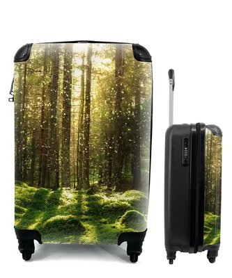 Produktbild von MuchoWow® Koffer Handgepäck Trolley Rollkoffer Kleine Reisekoffer mit 4 Rollen - Bäume - Wald - Moos - Pflanzen - Sonne - Natur - Cabin Size < 55x40x23 cm & 55x40x20 cm - Fotokoffer - Kabinenkoffer - Boardgepäck - Reise-Box - Reisekoffer - Reisegepäck - Koffer mit Bild - Trolley für Kinder